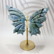 Labradorite & Aura Druzy Agate Crystal Carved Butterfly Wings