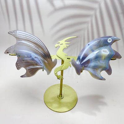 Cluster Agate With Sea Jasper Orange Calcite Crystal Carved Dragon Wings