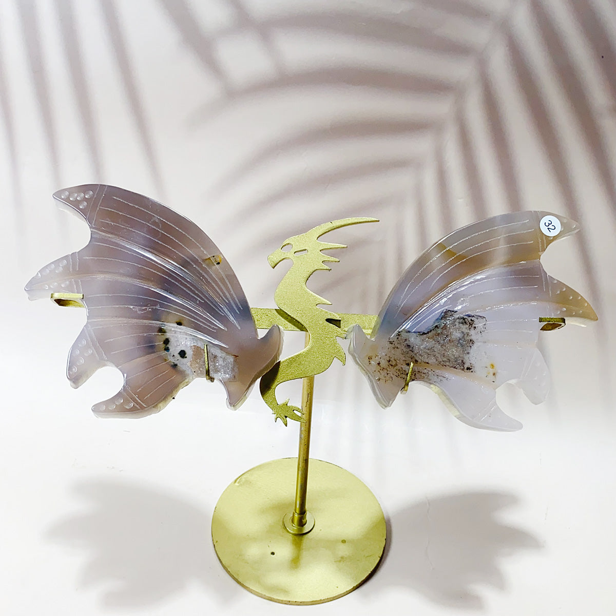 Cluster Agate With Sea Jasper Orange Calcite Crystal Carved Dragon Wings