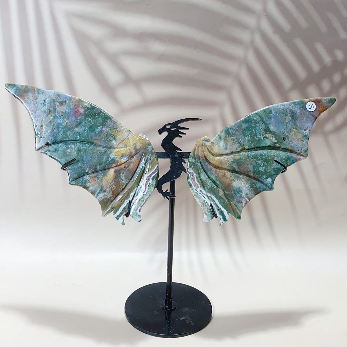 Cluster Agate With Sea Jasper Orange Calcite Crystal Carved Dragon Wings