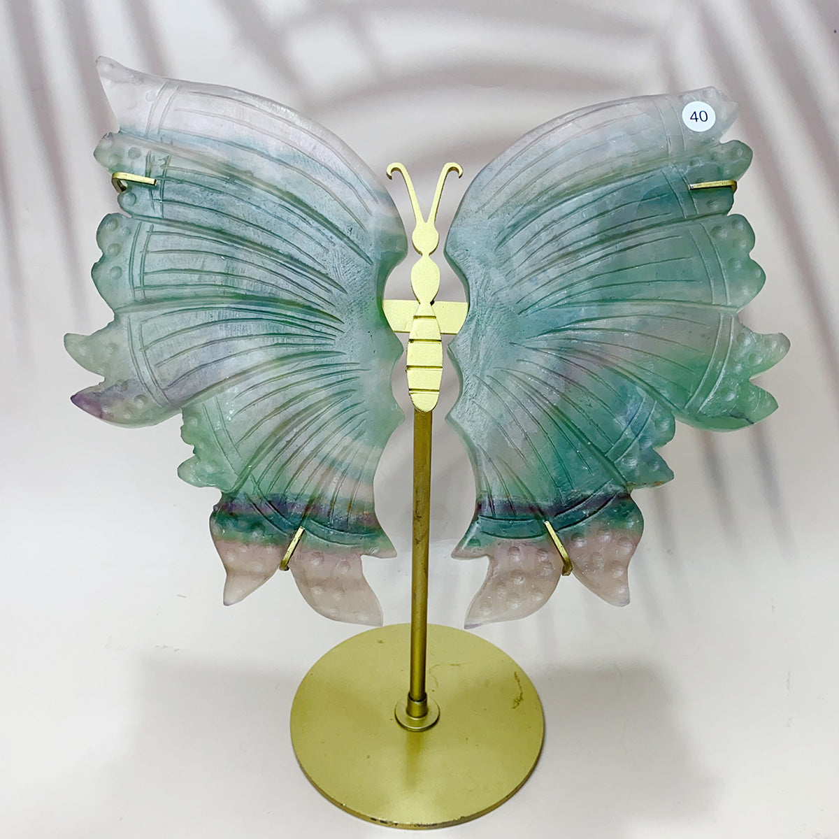 Fluorite & Amethyst & Blue onxy & Selenite & Golden Healer & Fire Quartz Crystal Butterfly Wings