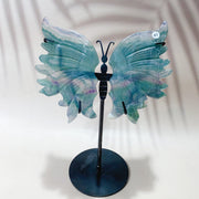 Fluorite & Amethyst & Blue onxy & Selenite & Golden Healer & Fire Quartz Crystal Butterfly Wings