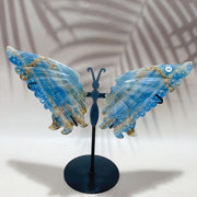Fluorite & Amethyst & Blue onxy & Selenite & Golden Healer & Fire Quartz Crystal Butterfly Wings