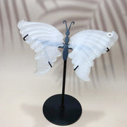 Fluorite & Amethyst & Blue onxy & Selenite & Golden Healer & Fire Quartz Crystal Butterfly Wings