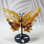 Fluorite & Amethyst & Blue onxy & Selenite & Golden Healer & Fire Quartz Crystal Butterfly Wings