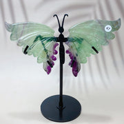 Fluorite & Amethyst & Blue onxy & Selenite & Golden Healer & Fire Quartz Crystal Butterfly Wings