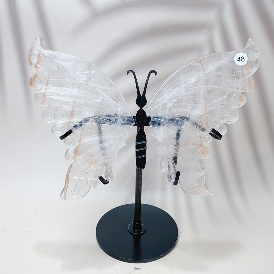 Fluorite & Amethyst & Blue onxy & Selenite & Golden Healer & Fire Quartz Crystal Butterfly Wings