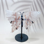 Fluorite & Amethyst & Blue onxy & Selenite & Golden Healer & Fire Quartz Crystal Butterfly Wings