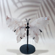 Fluorite & Amethyst & Blue onxy & Selenite & Golden Healer & Fire Quartz Crystal Butterfly Wings
