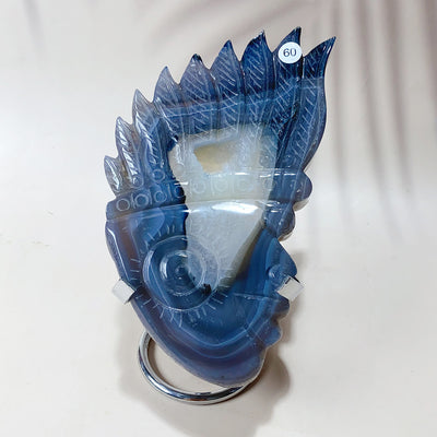 Drazy Agate Indian Skull Crystal Sculpture