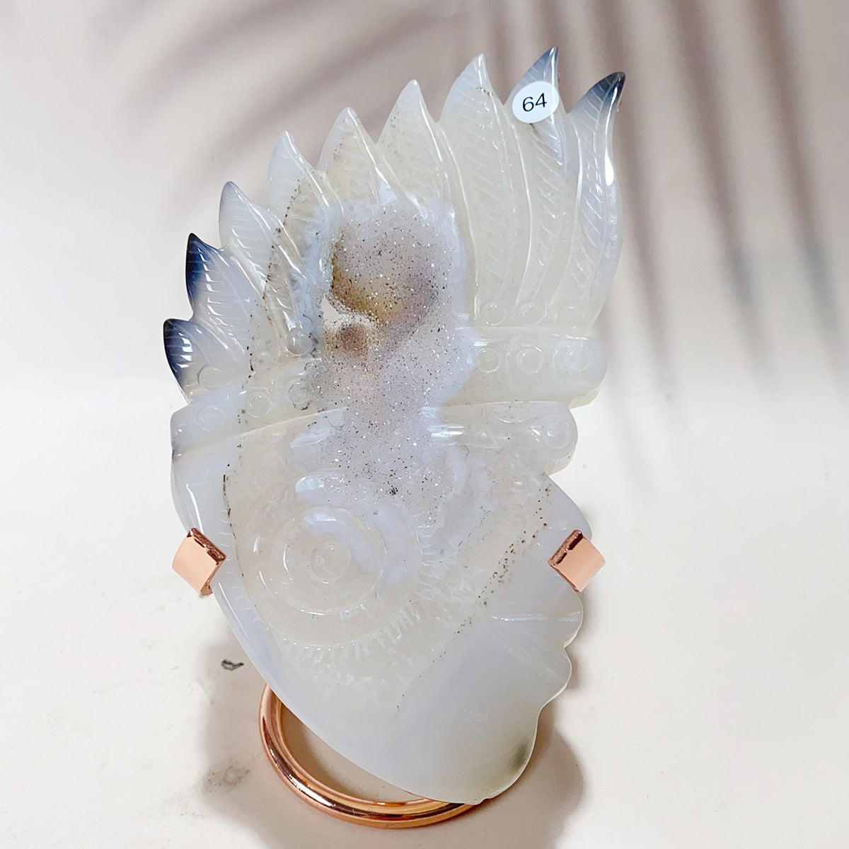 Drazy Agate Indian Skull Crystal Sculpture