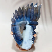 Drazy Agate Indian Skull Crystal Sculpture