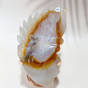 Drazy Agate Indian Skull Crystal Sculpture