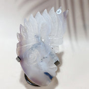 Drazy Agate Indian Skull Crystal Sculpture