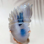 Drazy Agate Indian Skull Crystal Sculpture