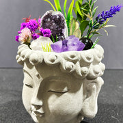 Natural crystal Buddha head tabletop home decor