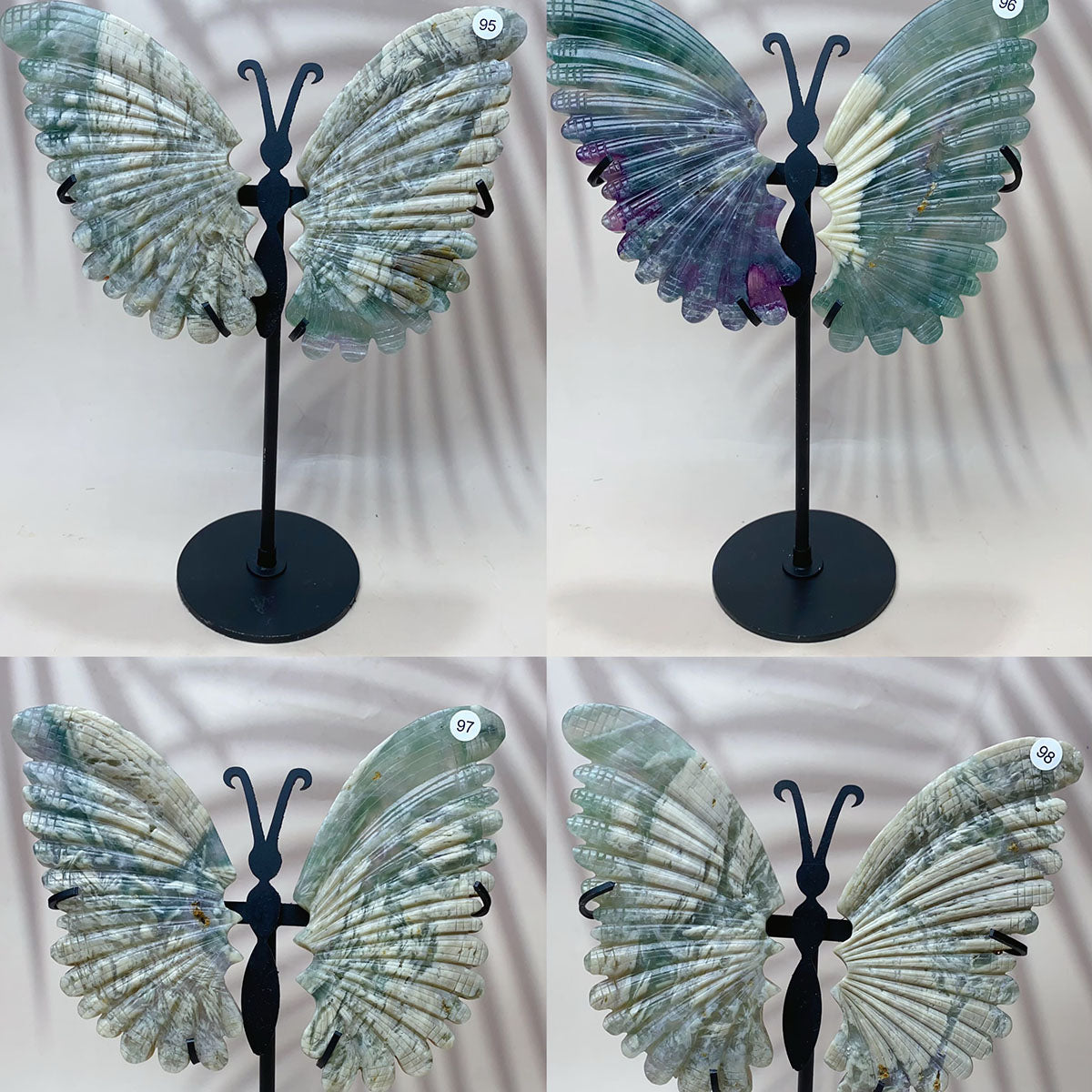 Feather Fluorite Crystal Butterfly Wings