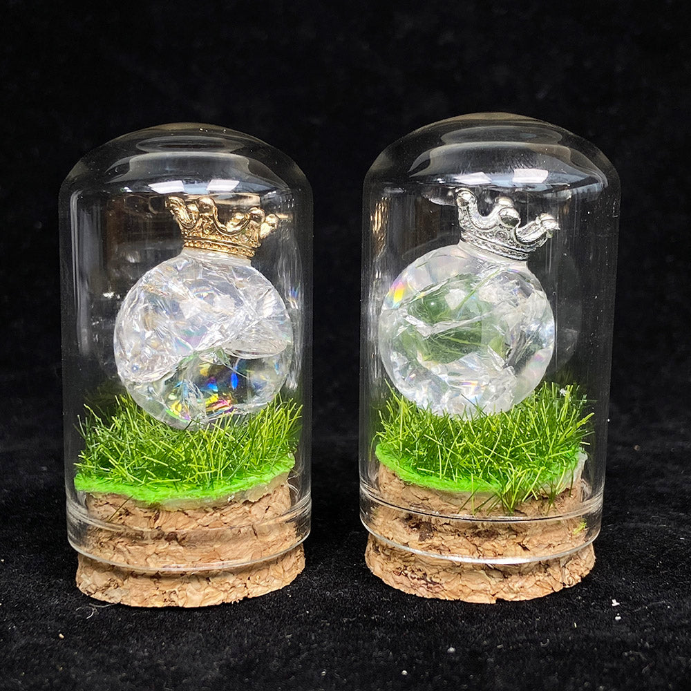 Tiger Eye Stone Sphere With Silver / Gold Crown