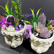 Natural crystal Buddha head tabletop home decor