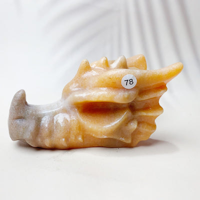 Rose Quartz & Garnet & Green jade & Pink Amethyst Crystal Materials Carved Dragon Head