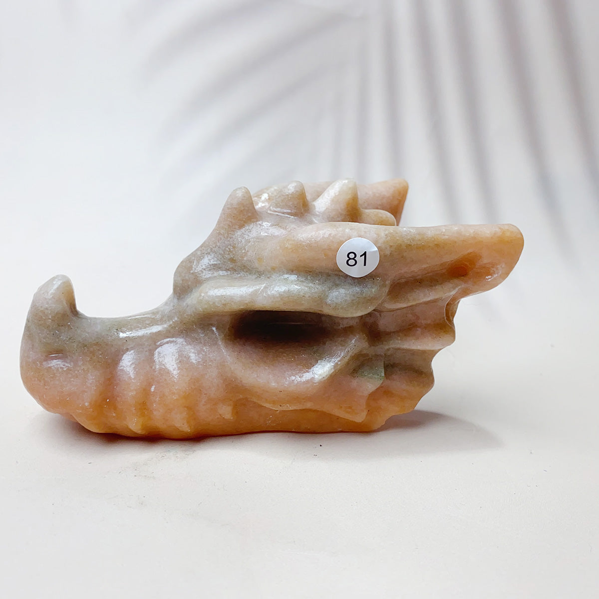 Rose Quartz & Garnet & Green jade & Pink Amethyst Crystal Materials Carved Dragon Head