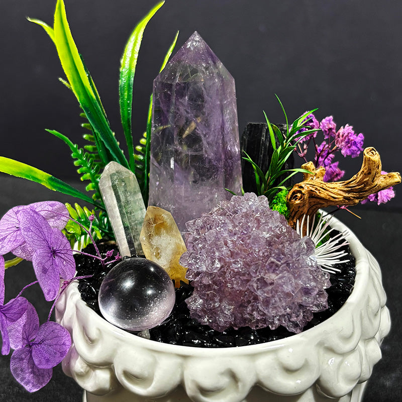 Natural crystal Buddha head tabletop home decor