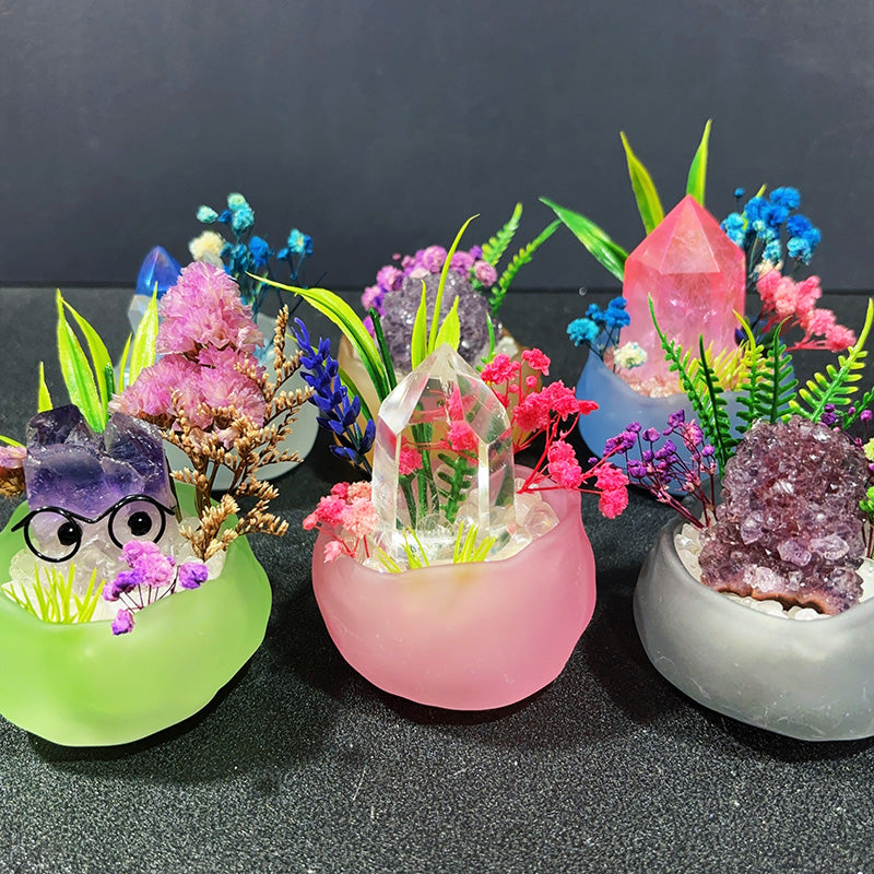 Natural Crystal DIY Potted Ornament