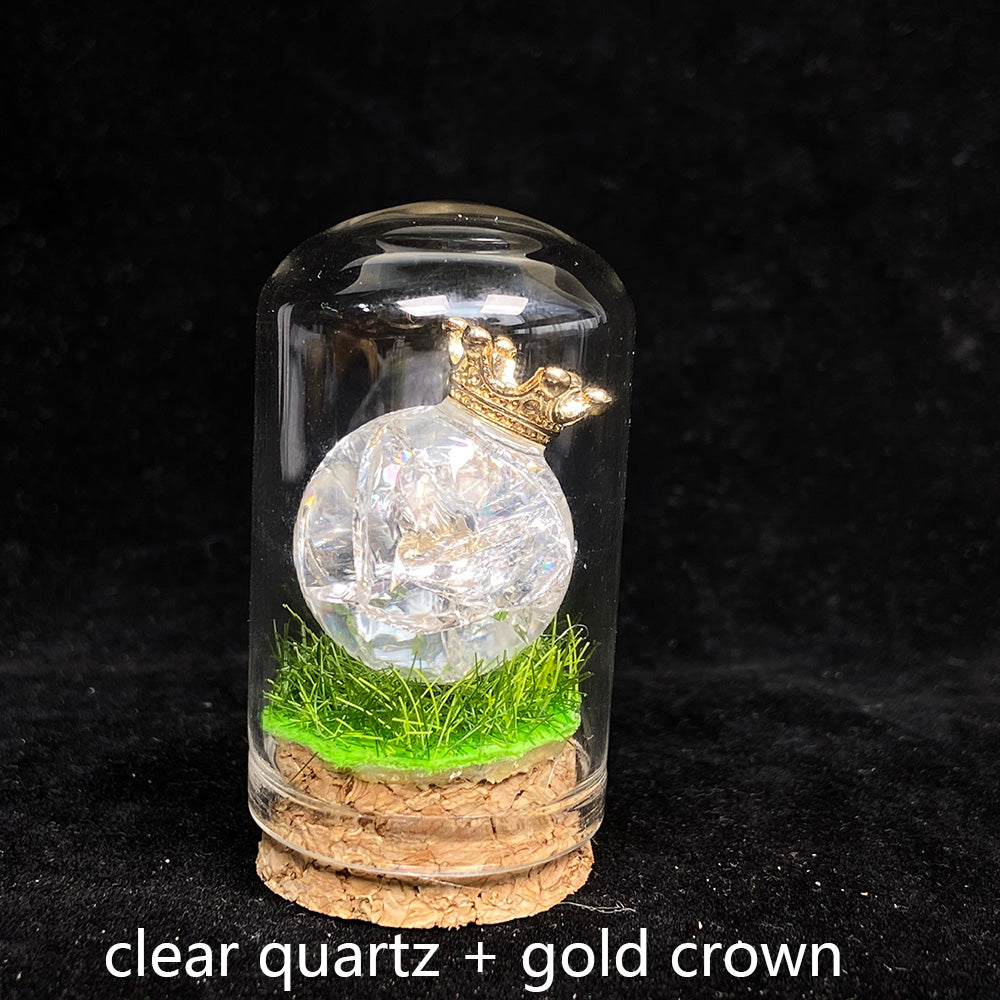 Tiger Eye Stone Sphere With Silver / Gold Crown