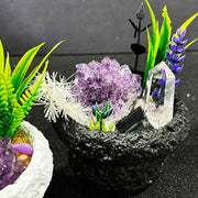 DIY Natural Crystal Gypsum Tray Potted Home Decoration