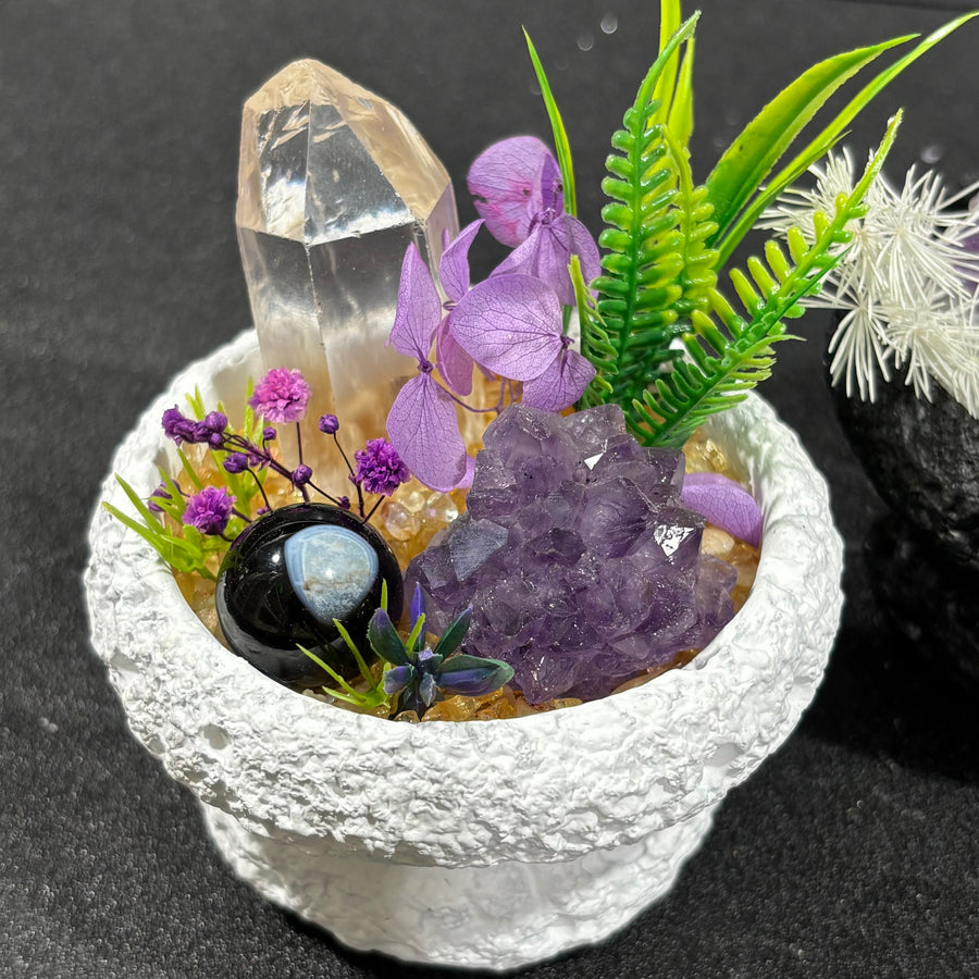 DIY Natural Crystal Gypsum Tray Potted Home Decoration