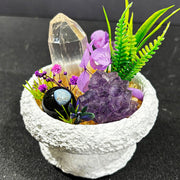 DIY Natural Crystal Gypsum Tray Potted Home Decoration