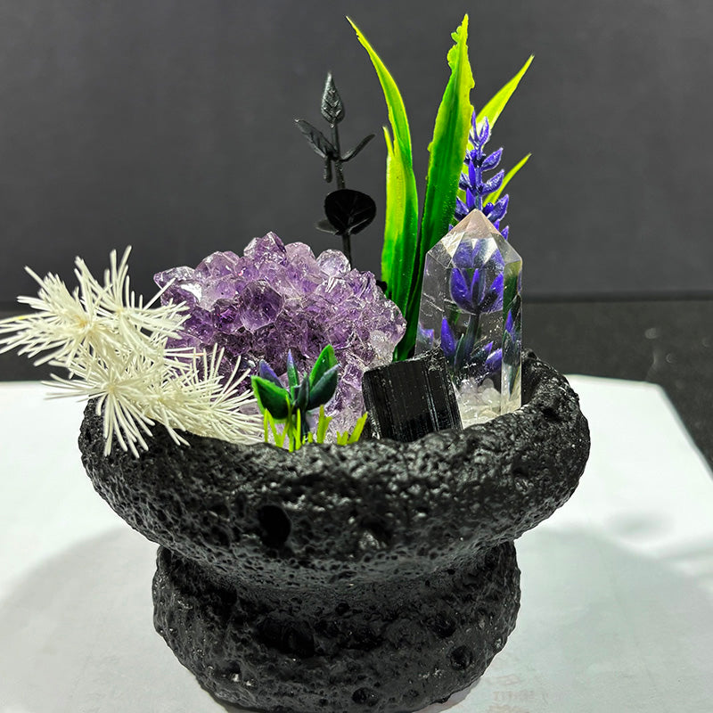 DIY Natural Crystal Gypsum Tray Potted Home Decoration
