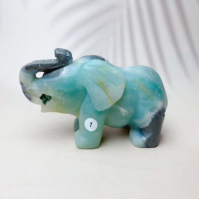 Natural Caribbean Crystal Gemstone Sculpture Animal Elephant