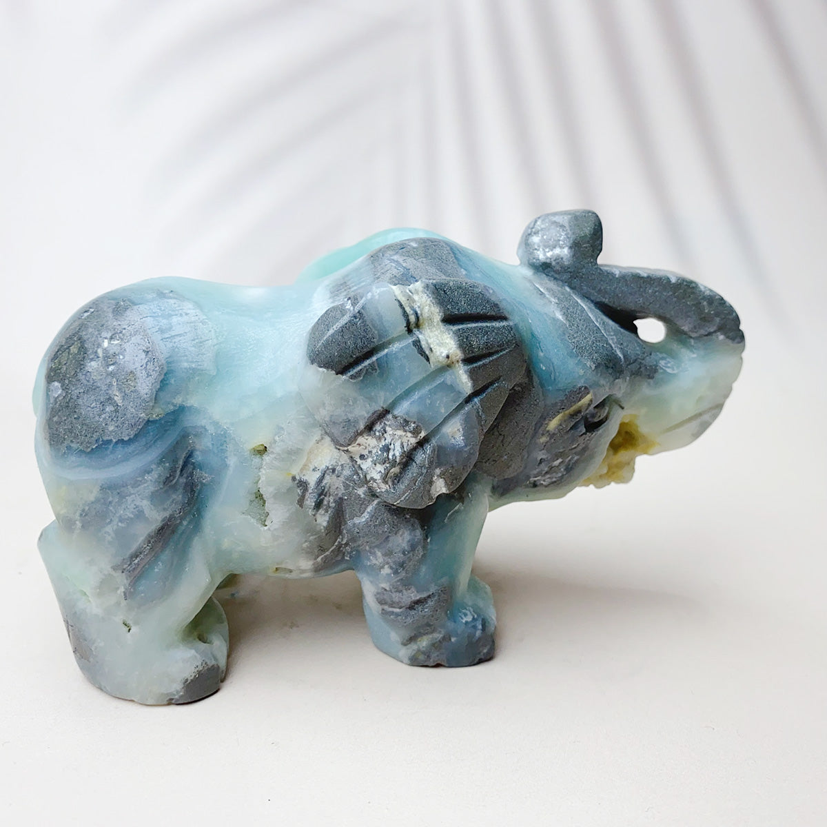 Natural Caribbean Crystal Gemstone Sculpture Animal Elephant