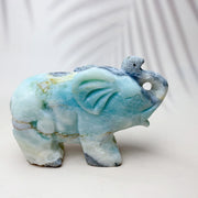 Natural Caribbean Crystal Gemstone Sculpture Animal Elephant