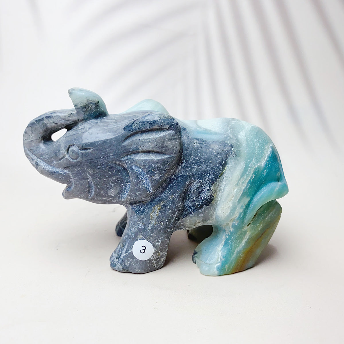 Natural Caribbean Crystal Gemstone Sculpture Animal Elephant