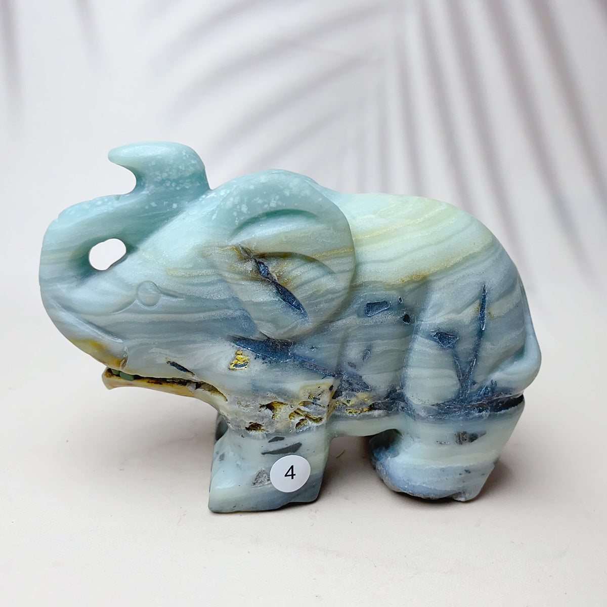 Natural Caribbean Crystal Gemstone Sculpture Animal Elephant