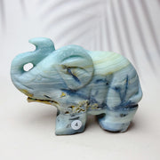 Natural Caribbean Crystal Gemstone Sculpture Animal Elephant