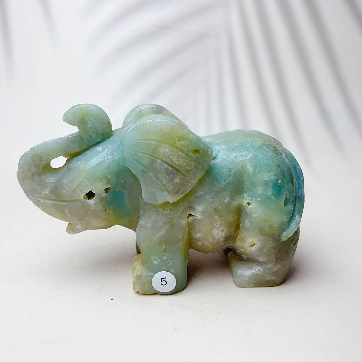 Natural Caribbean Crystal Gemstone Sculpture Animal Elephant