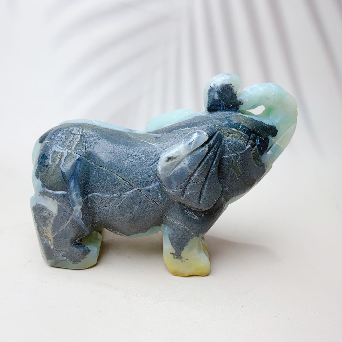 Natural Caribbean Crystal Gemstone Sculpture Animal Elephant