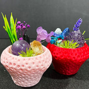 DIY Strawberry Crystal Potted Home Decor