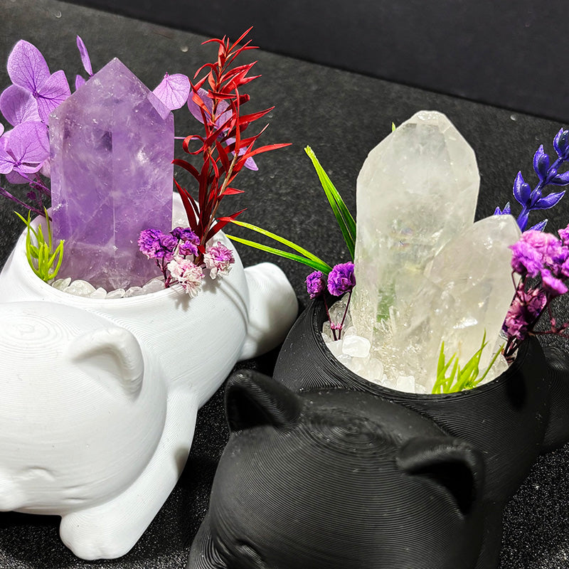Sweet Cat Natural Crystal DIY Potted Craft Kit for Home Decor