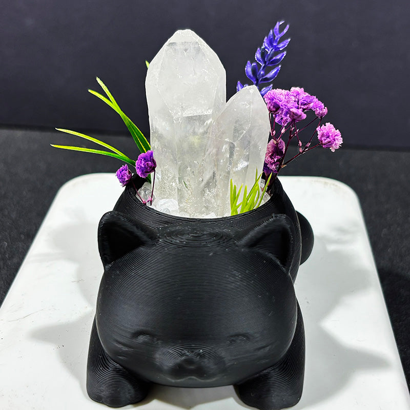 Sweet Cat Natural Crystal DIY Potted Craft Kit for Home Decor