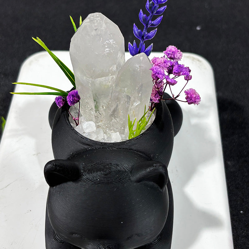 Sweet Cat Natural Crystal DIY Potted Craft Kit for Home Decor