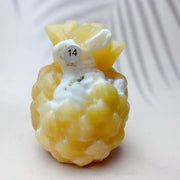 Orange Calcite Crystal Carved Fruit Pineapple  Halloween