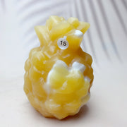 Orange Calcite Crystal Carved Fruit Pineapple  Halloween