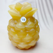 Orange Calcite Crystal Carved Fruit Pineapple  Halloween
