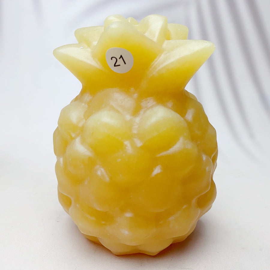 Orange Calcite Crystal Carved Fruit Pineapple  Halloween
