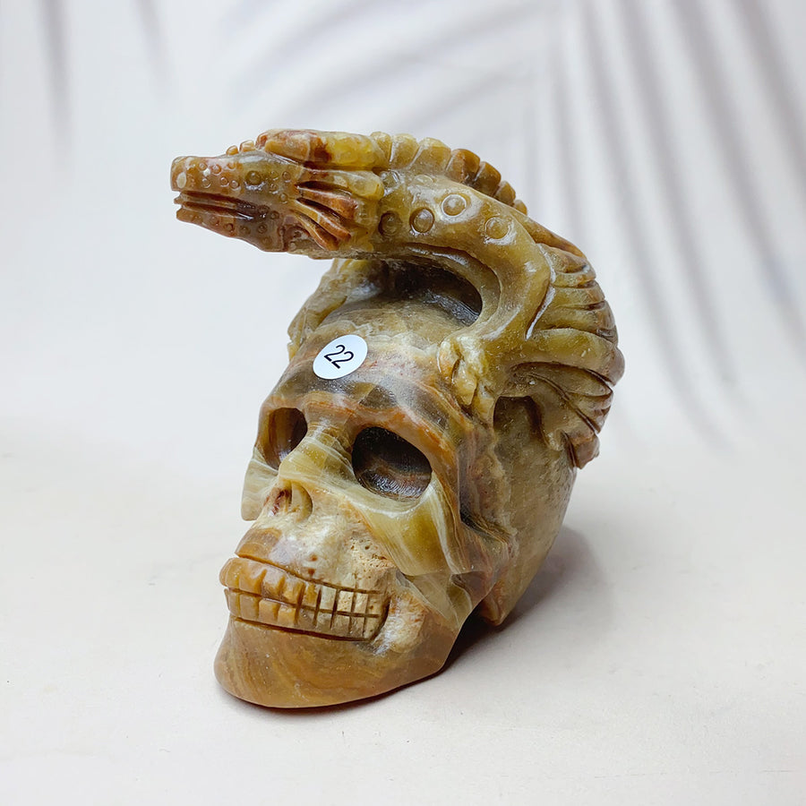 Crystal Pterosaur Skull Statue