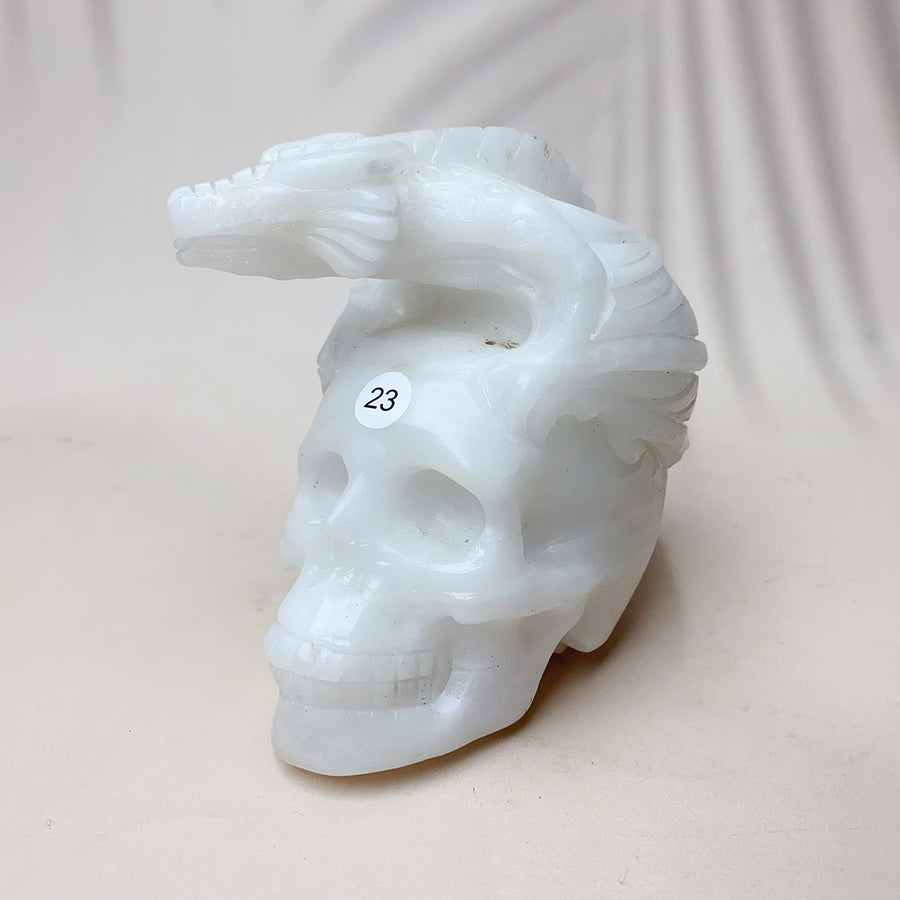 Crystal Pterosaur Skull Statue